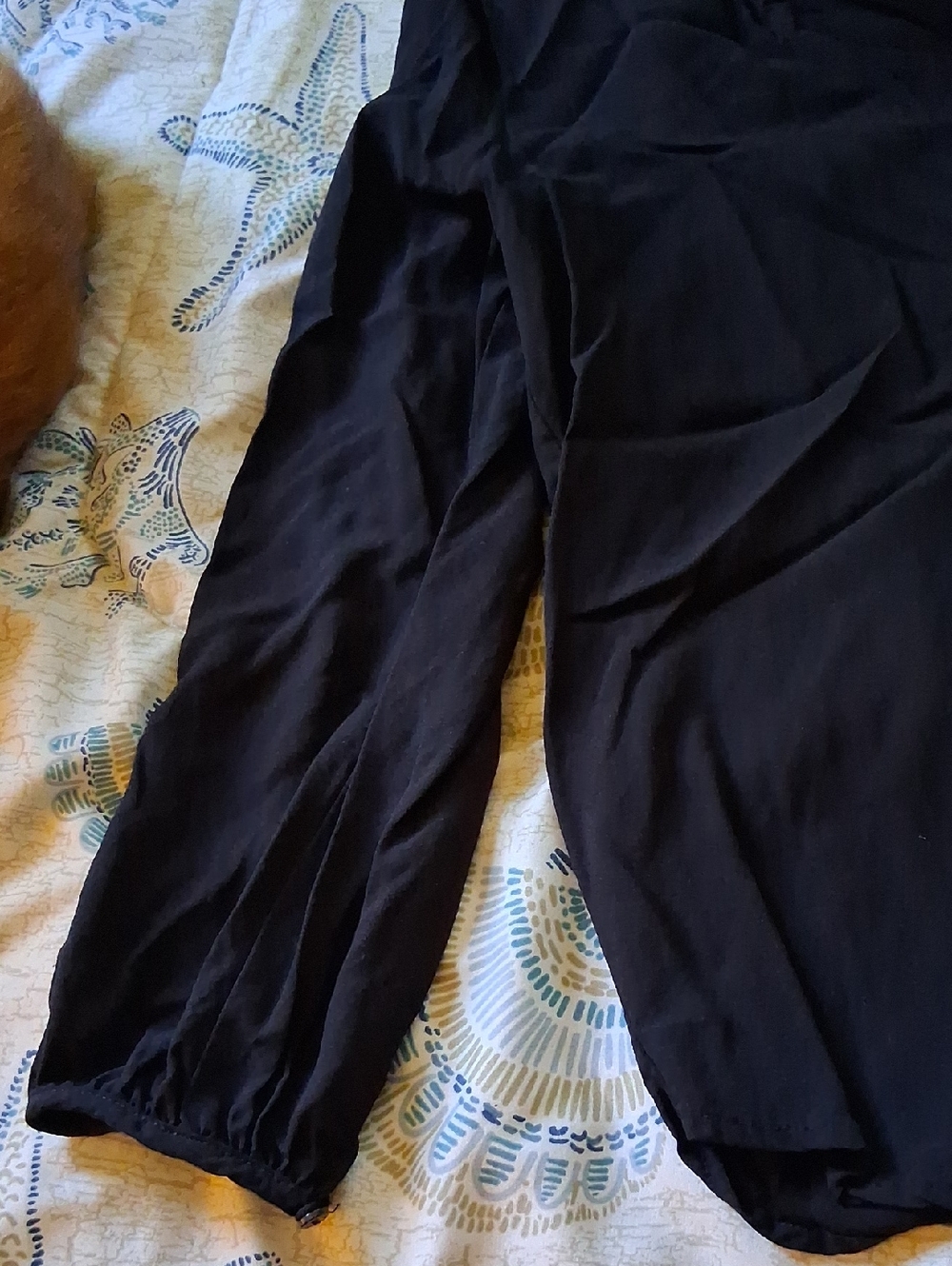Old Navy Black V-Neck Henley Button-Front Blouse - Picture 3 of 8